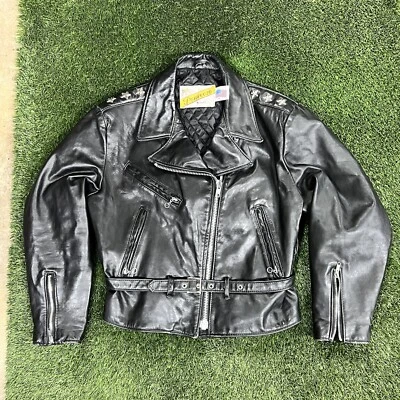 Schott Perfecto Leather Motorcycle Jacket Womens 14 80s 116W 3 Star USA - Image 1 of 4