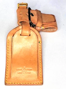 Authentic Louis Vuitton Beige Leather ID Name Tag & Poignet Sets LV Japan 250120 - Picture 1 of 7