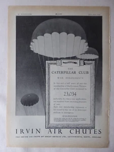 7/1945 PUB IRVING AIR CHUTE CATERPILLAR CLUB WAR ENROLMENTS 23034 ORIGINAL AD - Picture 1 of 1