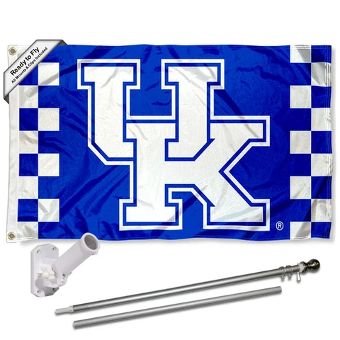 Kentucky Wildcats Checkerboard Flag Pole and Bracket Gift Package Cover