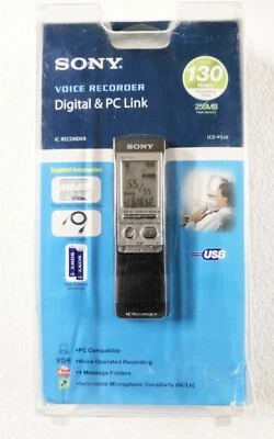 Sony ICD-P520 Digital Voice Recorder with 256 MB Built-in Flash Memory and USB - Image 1 of 3