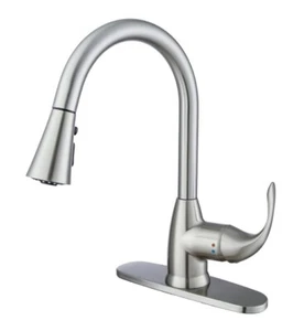 Frigidaire Alexis Single Handle Pull Down Kitchen Sink Faucet in Brushed Nickel - Picture 1 of 12