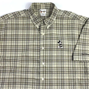 Camisa Wait Disney World Mickey Mouse manga calzado abotonada para hombre talla XXL a cuadros - Imagen 1 de 4
