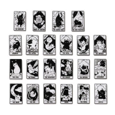 22 PIEZAS Dijes Acrílicos Tarot Negro Rectángulos Tarot Tarjeta Colgantes con Gato para Hágalo Usted Mismo Foto 1 de 4