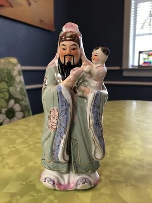 "Figura inmortal de erudito rosa familia china Fu Sanxing 7"" Dios de la prosperidad" Foto 1 de 4