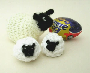  KNITTING PATTERN Easter Sheep & Lambs Creme Egg Chocolate Cover  - Picture 1 of 6