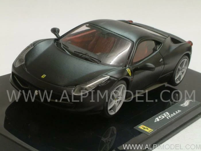 Ferrari 458 Italia Matt Black 1:43 HOT WHEELS X5503 - Immagine 1 di 1