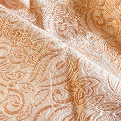 Vestido BTY Lame Brocado Tecido Cobre Claro Sem Elástico - Imagem 1 de 4