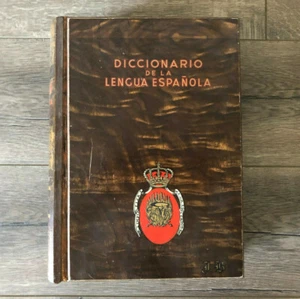 1941 Diccionario De La Lengua Espanola Decima Sexta Edicion Madrid Wood Binding - Picture 1 of 12