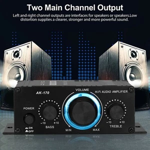 400W 12V 2 Channel Powerful Stereo Audio Power Amplifier HiFi Bass Amp Car Home - Picture 1 of 12