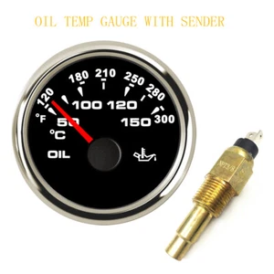 Medidor de temperatura de aceite 52 mm con transmisor 361-19 ohmios para Auto Marina 7 colores LED 50-150C - Imagen 1 de 7