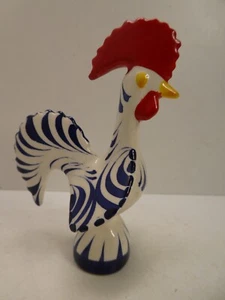 POTTERY STATUE PORTUGAL ROOSTER CHICKEN FIGURINE - Picture 1 of 5