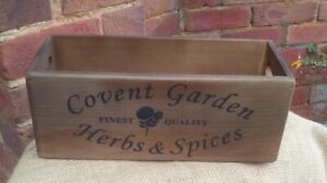 COVENT GARDEN HERBS & SPICES wooden storage box, Fab gift idea!