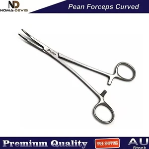 Hemostatic Needle Holders Surgical Dental Pean Locking Forcep Curved 18cm NEW - Picture 1 of 4