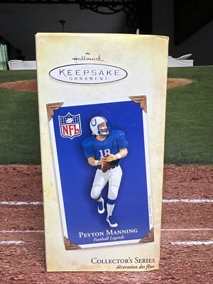 Ornamento de recuerdo con sello Peyton Manning de la corte Indianapolis Colts NFL 2004 NUEVO EN CAJA Foto 1 de 4