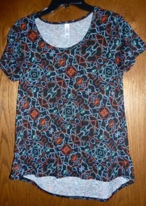 LULAROE *CLASSIC T* MULTI-SQUIGGLE PRINT on BLACK SS TOP - MISSES XS - Bild 1 von 2