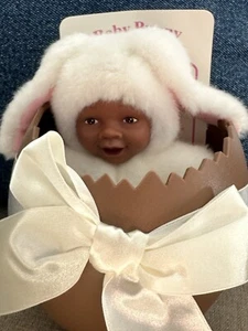 Anne Geddes Easter Baby Plush Bunny Rabbit Brown Face Doll Egg Cute Gift VTG Y2k - Picture 1 of 15