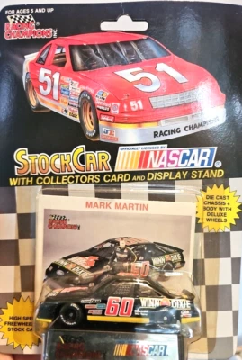 Racing Champions 1991 Mark Martin Nascar new pack collector card stand - Image 1 of 3