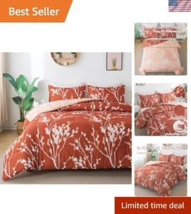 Lightweight Reversible Twin Bedding Set - Floral Microfiber Comforter 66x90 - Picture 1 of 9