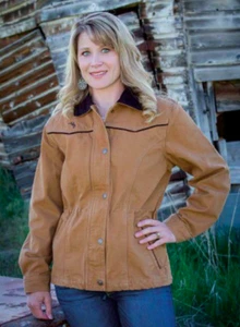 Wyoming Traders Damen Shoshone Reißverschluss/Druckknopfverschluss Canvas Ranch Wear Cowgirl Jacke - Bild 1 von 15
