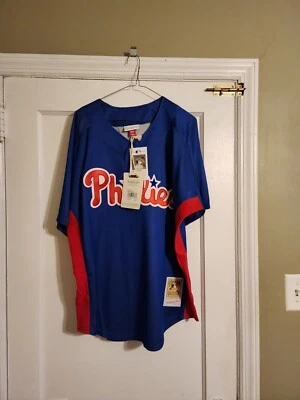 100% Authentic Mitchell & Ness 2010 Roy Halladay Phillies BP Jersey Sz 44 L - Image 1 of 4