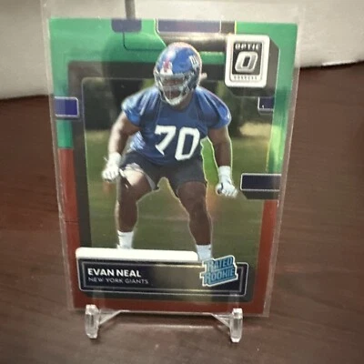 2022 Donruss Rated Rookie Optic Preview  Red & Green Evan Neal RC SP! NY GIANTS - Image 1 of 2