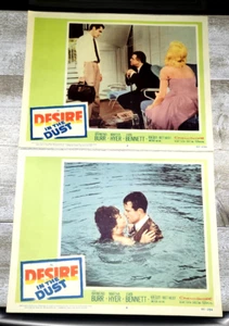 Tarjetas de vestíbulo de películas de colección "Desire in the Dust" ~ 1960 ~ Raymond Burr conjunto de 2 ~ - Imagen 1 de 4