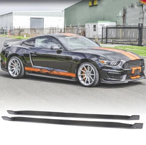 Fits Ford Mustang GT 2 Door 2015-22 REAL CARBON Side Skirt Extension Lip BLADES - Bild 1 von 17
