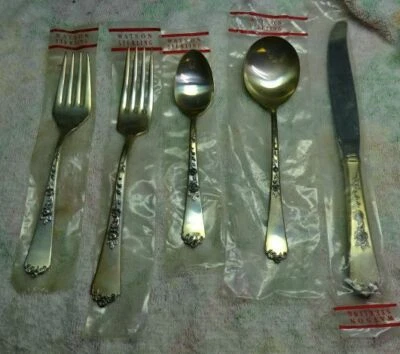 ** De colección - Watson - Plata ROSA ESTERLINA - 5 piezas Ajuste de lugar con caja - NUEVO ** Foto 1 de 3