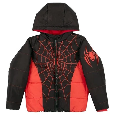 Abrigo de invierno Marvel para niños Spider-Man, Vengadores estampado gráfico niños acolchado Foto 1 de 3