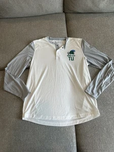 University of Tulane Green Wave Under Armour Long Sleeve 2 Snap Shirt Large - Picture 1 of 9
