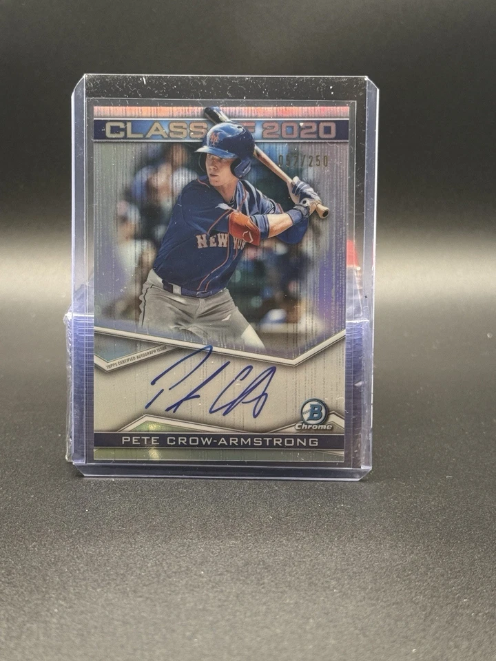 2020 Bowman Chrome Draft PETE CROW-ARMSTRONG Class Of 2020 auto /250 RC CUBS! - Image 1 of 2