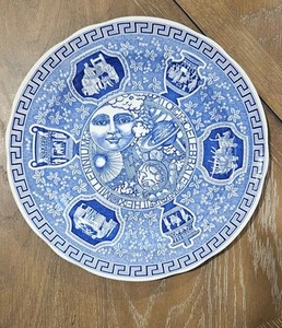 Spode Astro Millennium 'Greek' 2000 Decorative Plate blue and white England - Picture 1 of 4