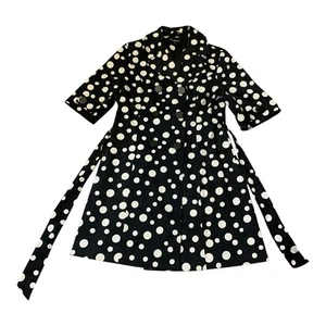 Atmosphere Polka Dot Trench Coat – UK 14 – Retro 60s Mod Style - Picture 1 of 11