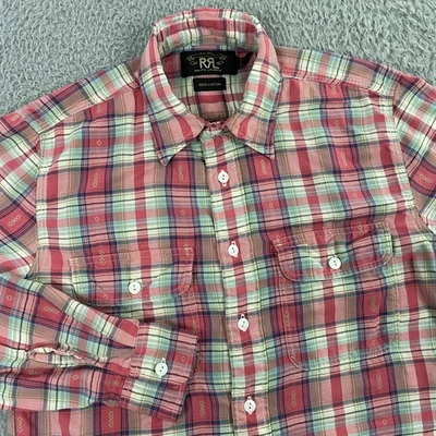 Camisa RRL Ralph Lauren para mujer talla 1, XS tejida bordada azteca occidental a cuadros Foto 1 de 4