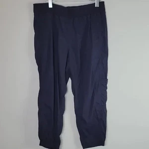 Pantalones de chándal Eileen Fisher Pull On Cargo de lino azules - Imagen 1 de 5