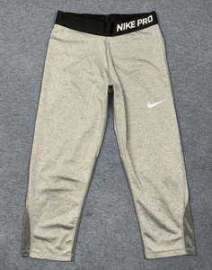 Nike Pro Leggings Niñas XL Gris tiro medio Capri Calce ajustado Dri-Fit Elastizado Niñas - Imagen 1 de 13
