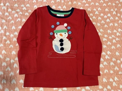 Camisa Hanna Andersson Muñeco de Nieve Manga Larga - Talla 100/4 - Nueva Con Etiquetas Foto 1 de 3