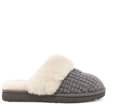 BEST SELLING WOMEN'S UGG Cozy Knit Slippers, Charcoal - Image 1 of 4