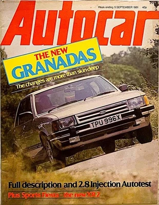 AUTOCAR MAGAZINE 05-SEP-81 - Ford Granada 2.8i, Fiesta XR2, Lancia Gamma Turbo - Image 1 of 4
