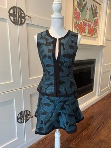 BCBG Beautiful Classy Dress Peplum Org. $195 Black And Blue Short - Picture 1 of 4