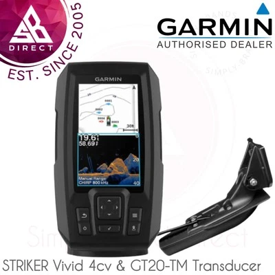 Garmin STRIKER Vivid 4cv 4,3" Marine GPS Fischfinder & GT20-TM Geber │ IPX7 - Bild 1 von 4
