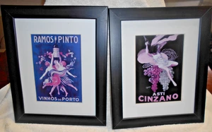 Pair of Two Framed Wine Prints, Ramos Pinto Vinhos do Porto and Asti Cinzano - Picture 1 of 3