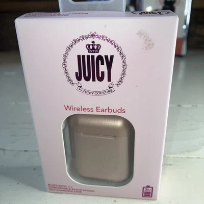 Estuche para AirPod Juicy By Juicy Couture Oro Rosa Ligero Bluetooth 5.0 Foto 1 de 4