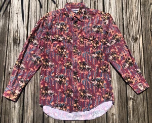 Wrangler Cowboy Cut Button-Down Hemd rot Made in USA Southwestern Größe 15,5x34 - Bild 1 von 7