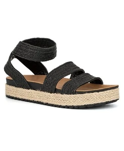 Olivia Miller Sylvina Elastic Espadrille Sandals Black 9 - Picture 1 of 6