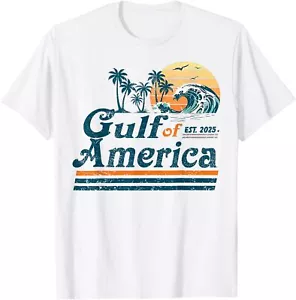 Gulf Of US America Est 2025 Retro Vintage Beach T-Shirt Hoodie - Picture 1 of 9