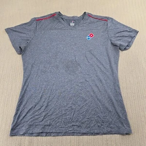 Domino's Pizza Employee Shirt Mens Large Blue Gray Crew Short Sleeve - Picture 1 of 11