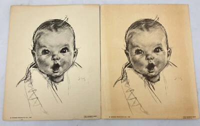 Gerber Products Co, 1931 THE GERBER BABY Print Signed DHS 8" by 10" Set Of 2 - Image 1 of 4