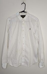 Allsaints Spitalfields White Dots Long Sleeve Button Down Shirt Men's Size Large